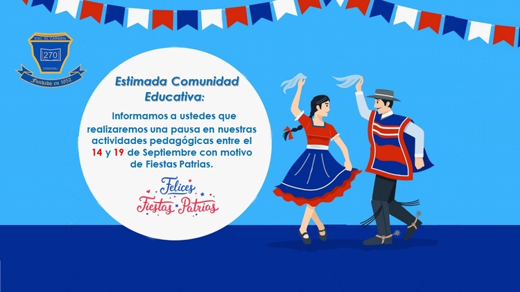 Vacaciones Fiestas Patrias – 14 al 19 de Septiembre