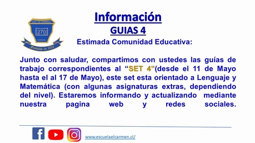 Guias SET 4- Párvulo – Primer ciclo – Segundo ciclo