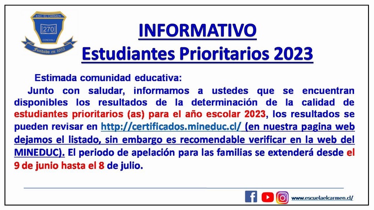 Estudiantes Prioritarios 2023