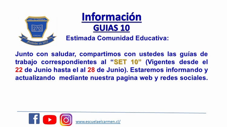 Guias SET 10- Párvulo – Primer ciclo – Segundo ciclo