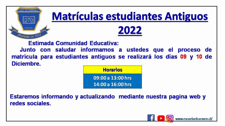 Matriculas Estudiantes Antiguos