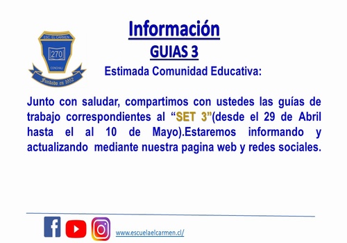 Guias SET 3- Párvulo – Primer ciclo – Segundo ciclo